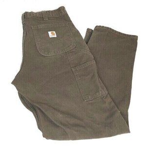 Carhartt 101710-DFE Carpenter Green Duck Canvas Relaxed Fit Mens 34x32 Pants